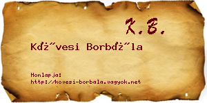 Kövesi Borbála névjegykártya