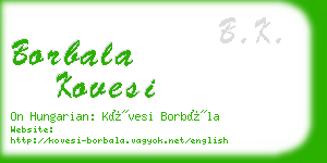 borbala kovesi business card